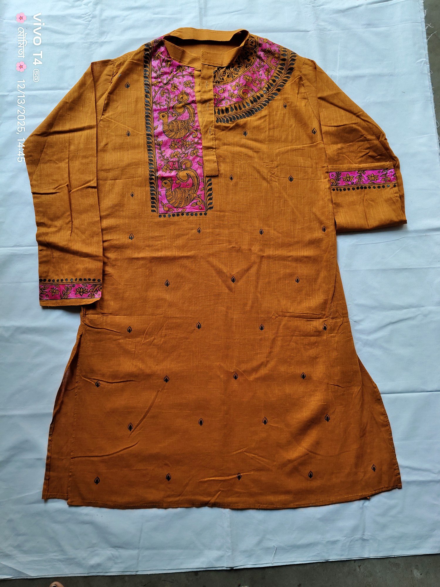 Caramel Brown Kalamkari Designed Punjabi