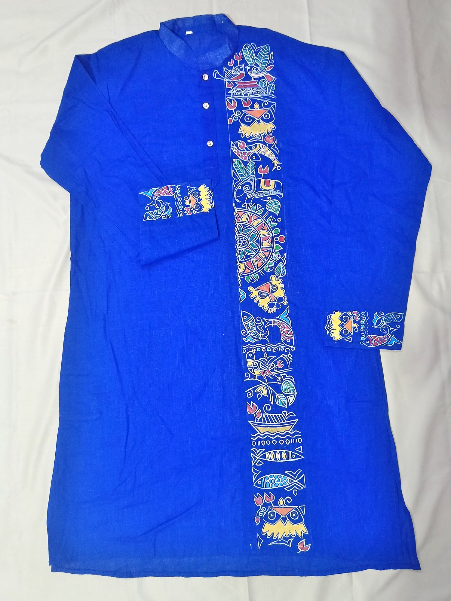 Madhubani Fish Motif Designed Punjabi