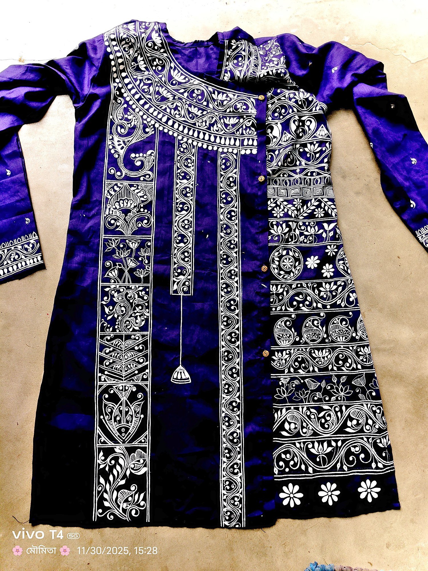 Purple Angrakha Line Art Designed Punjabi