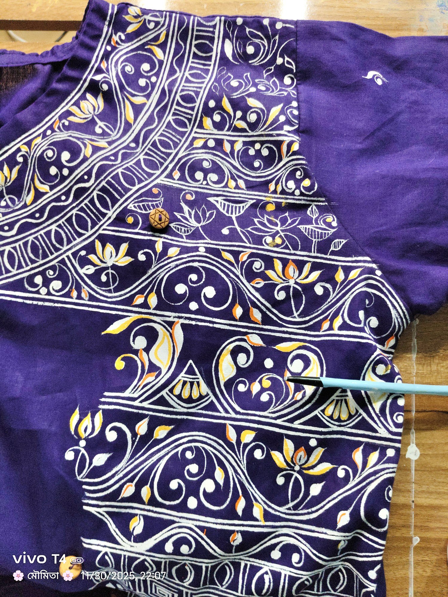 Purple Angrakha Line Art Designed Punjabi