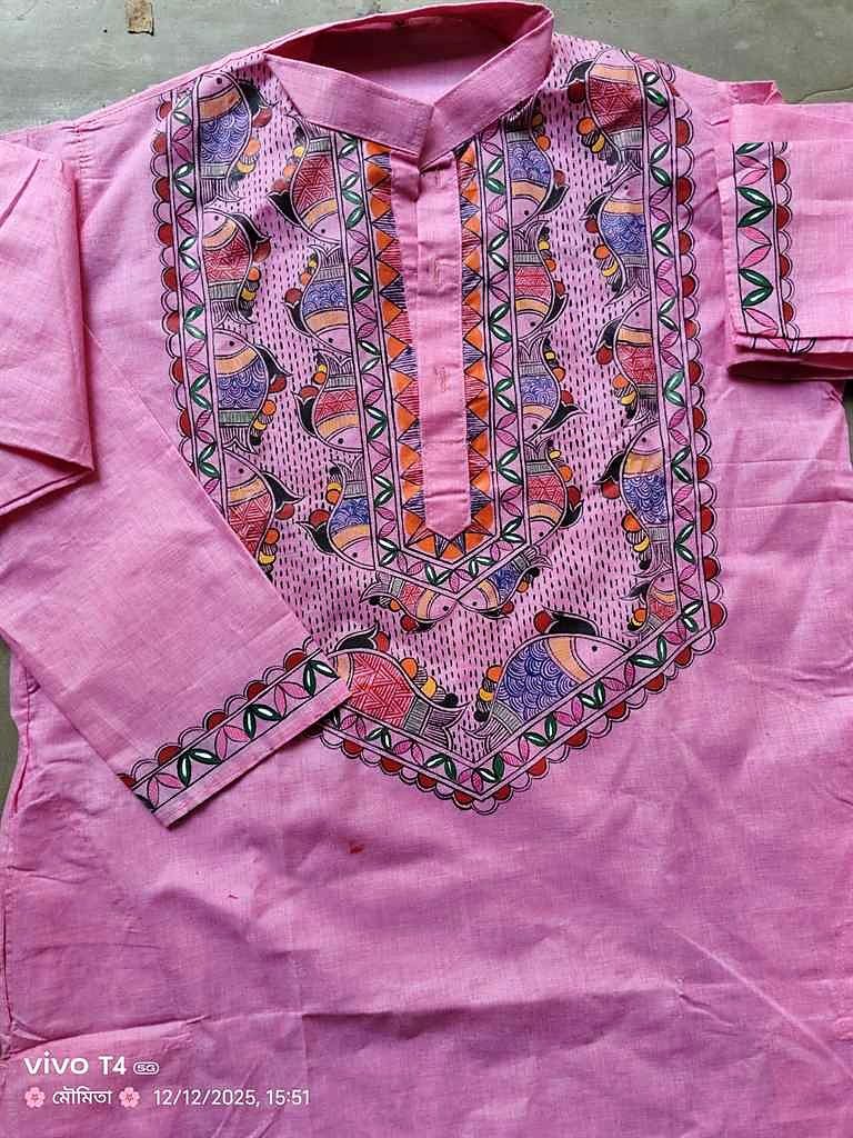 Pink Madhubani Yoke Designed Punjabi