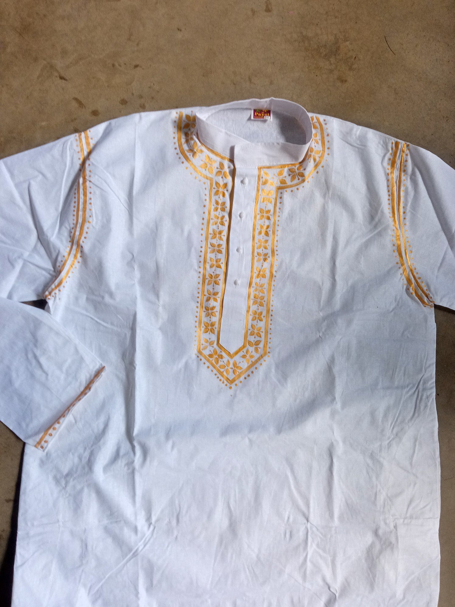 White Golden Border Designed Punjabi