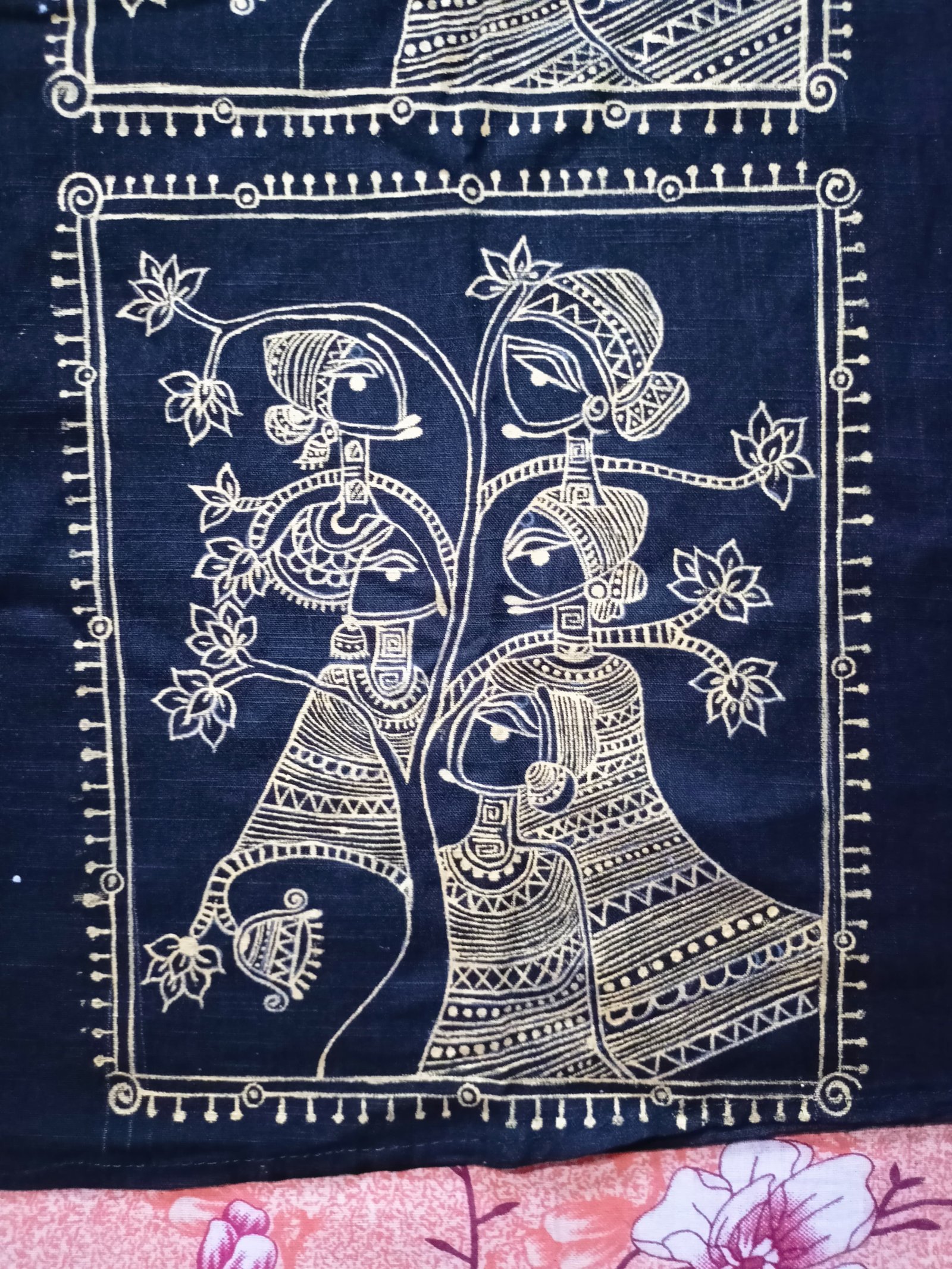 Navy Golden Madhubani Designed Punjabi