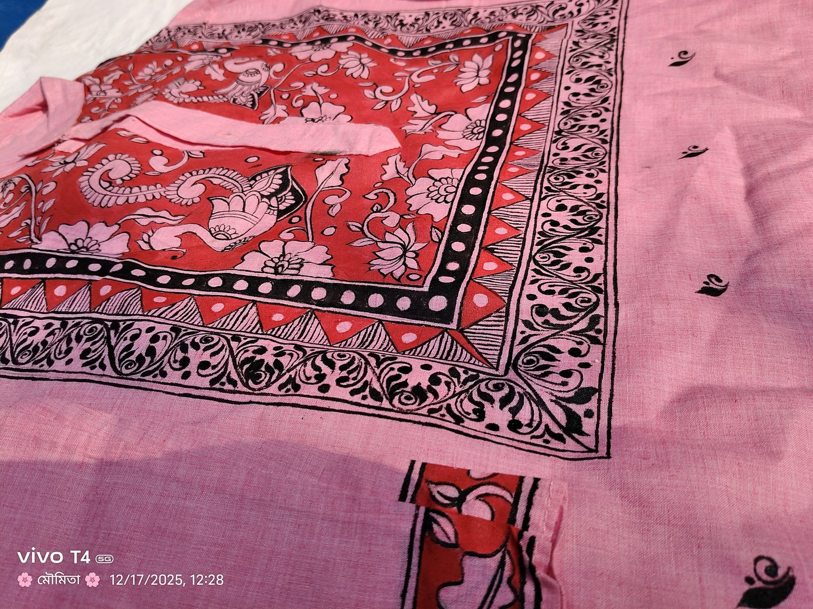 Blush Pink Kalamkari Yoke Designed Punjabi