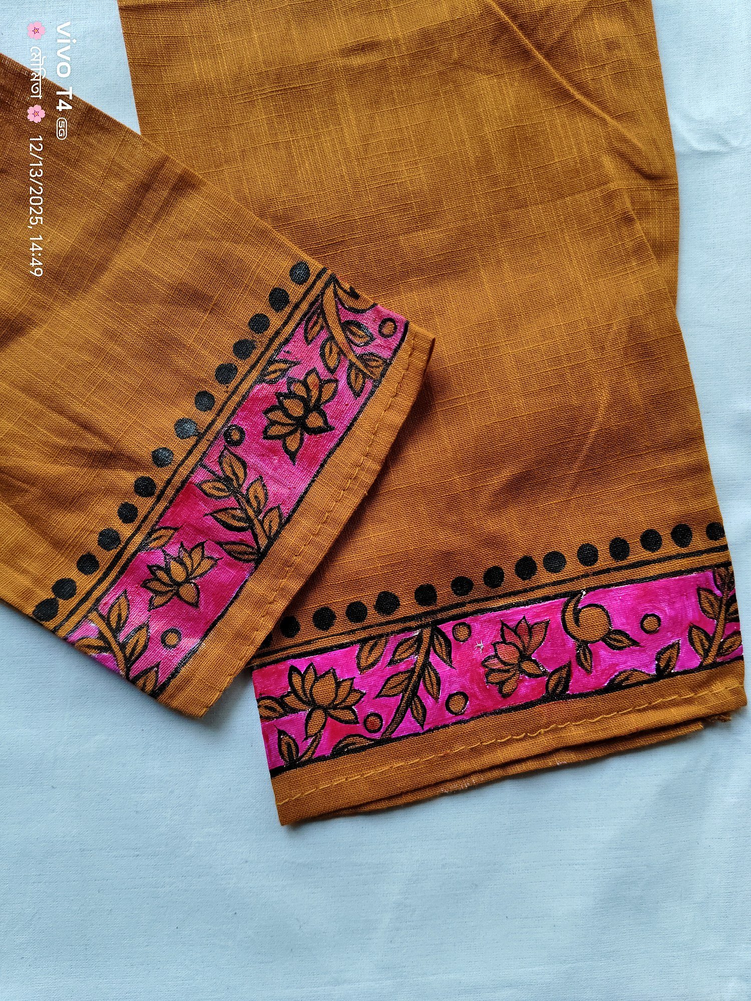 Caramel Brown Kalamkari Designed Punjabi