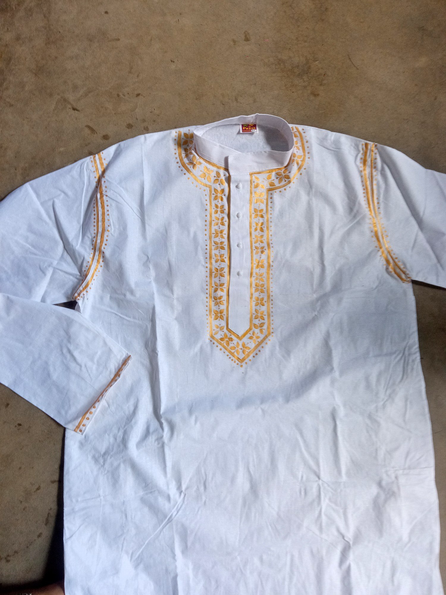 White Golden Border Designed Punjabi