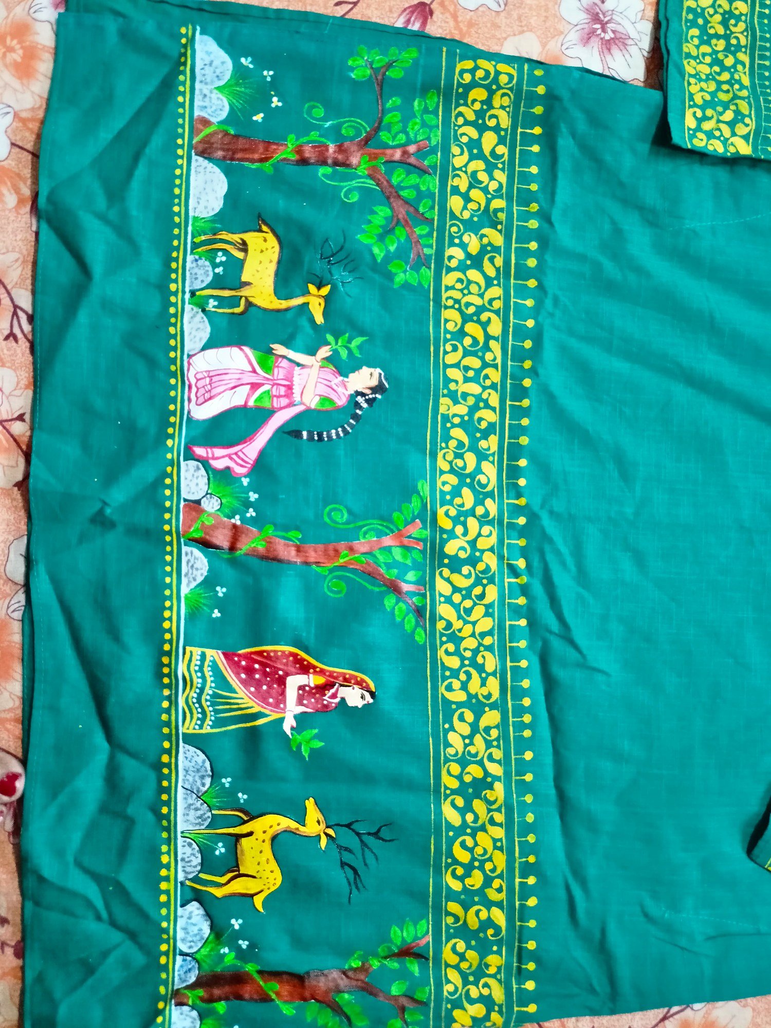 Deer and Lady Scene Designed Punjabi